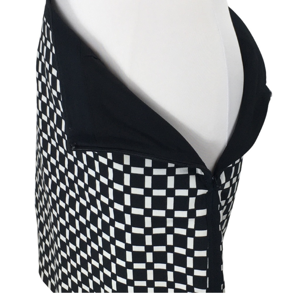 White House Black Market Full Side Zipper Geometric A-Line Midi Skirt size 6 - Picture 7 of 10